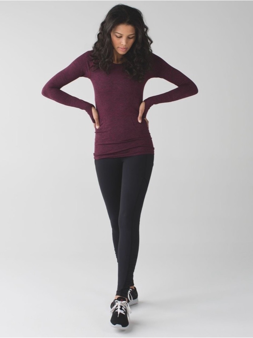 Lululemon Heathered Dashing Purple Swiftly Tech Long Sleeve Crew Size 12